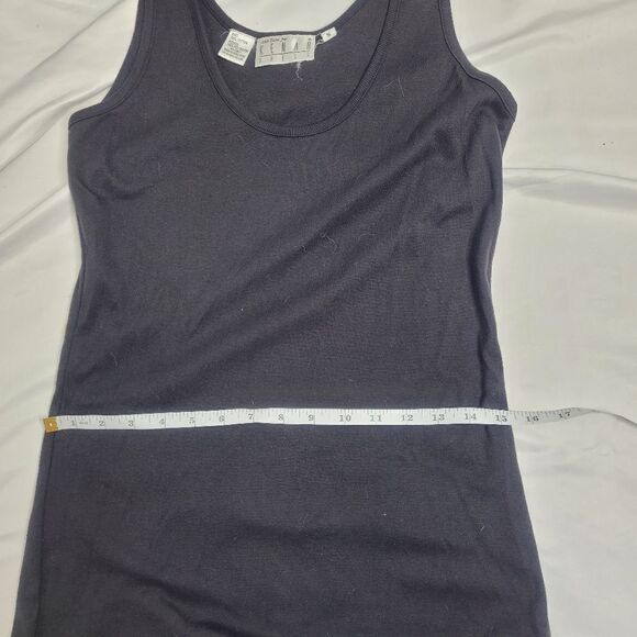 VINTAGE 90s black bias maxi tank dress with sheer knife pleated panel S - Picture 9 of 11